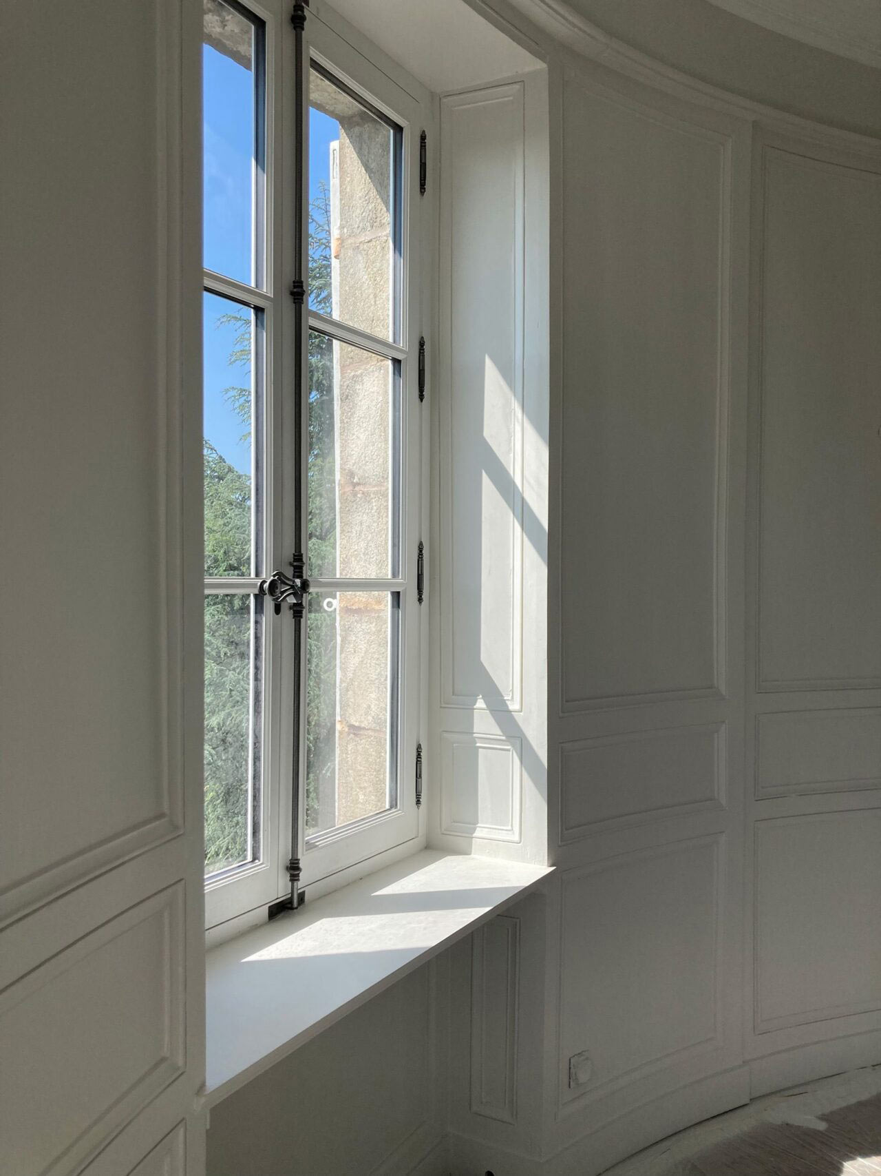 New bespoke window installed, painted white.