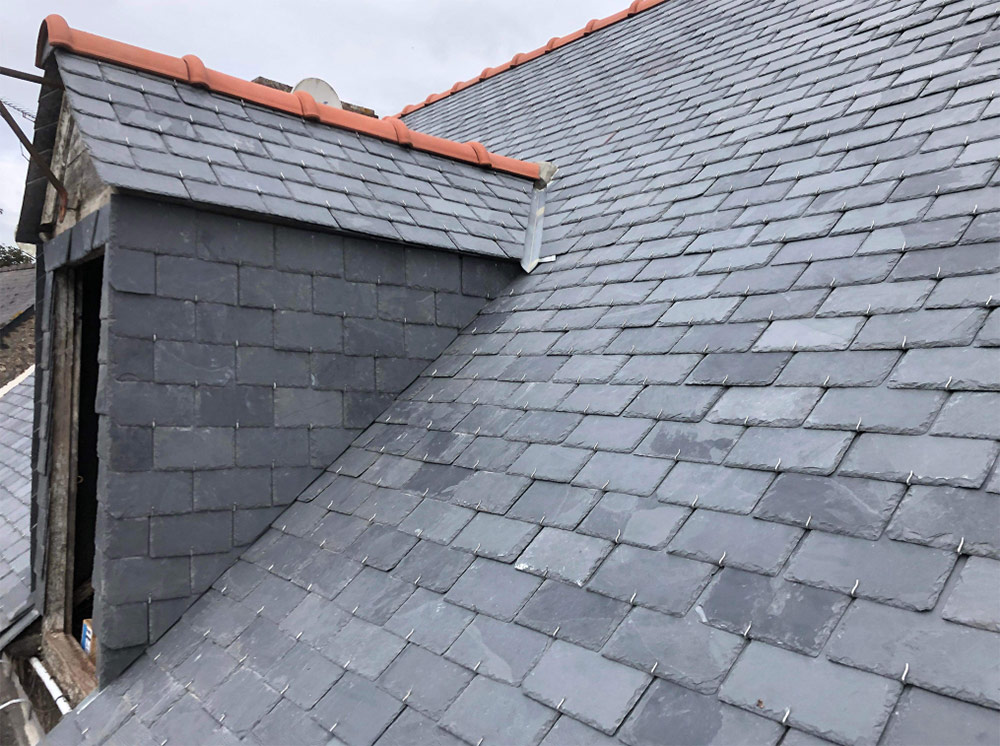 View of the roof with the dorma all newly tiled