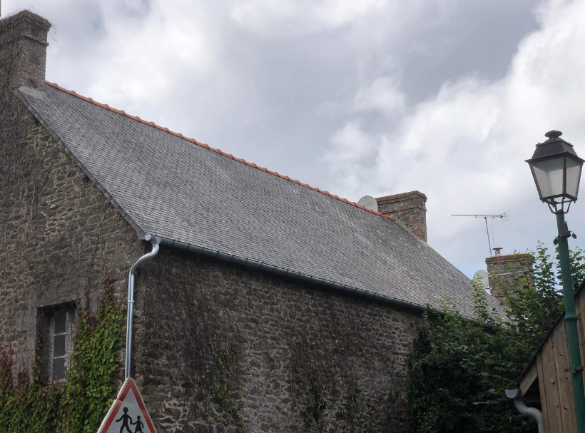 View of the roof with new roof tiles.