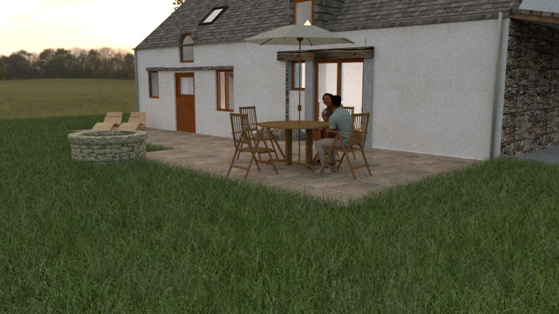 Side view of the terrace