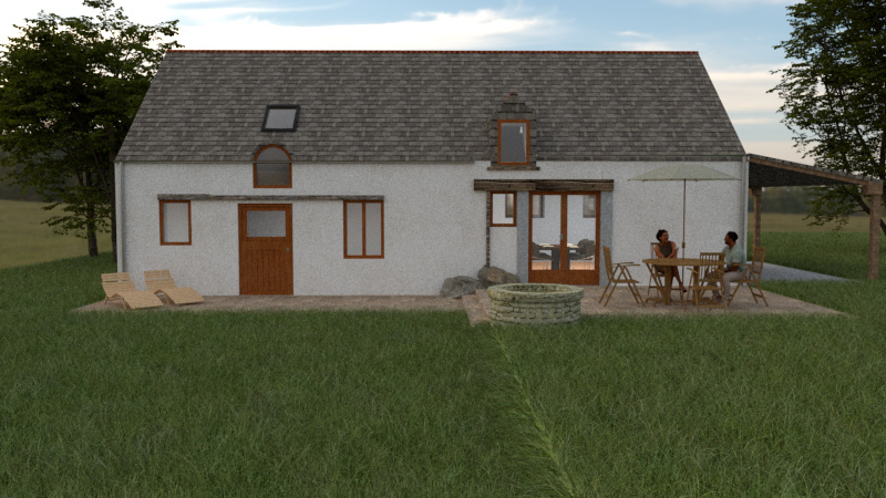 Front 3D view of the terrace
